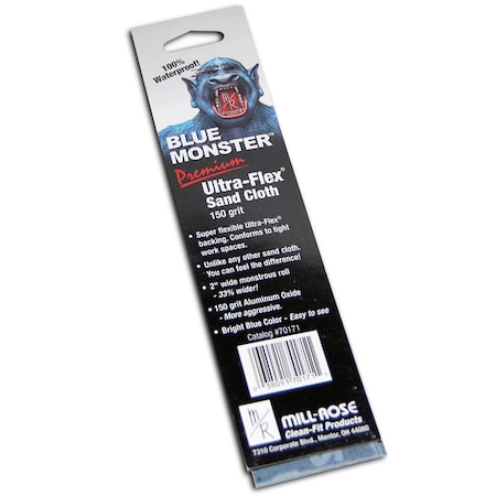 Blue Monster Mill Rose Blue Monster Ulta-Flex 8 in. L X 2 in. W 150 Grit Aluminum Oxide Sanding Cloth 10 pk 70171